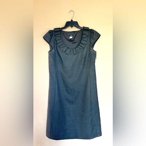 J. Crew Wool Blend Ruffle Neck Shift Dress - Picture 1 of 9